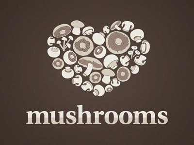 Love mushrooms heart love mushrooms vector