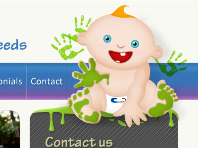 Baby Sitting baby character illustration vector web
