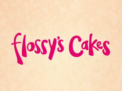 Flossy's Cakes cake food handwritten identity typography vector