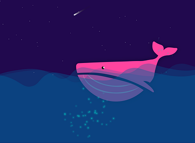 Whale chilling in the ocean illustrator