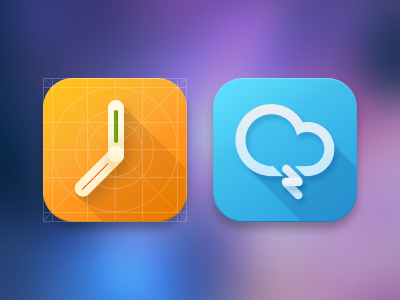 simple alam clock cloud flat icon weather