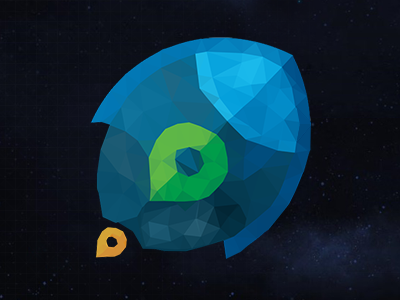 Rocket blue icon logo ui
