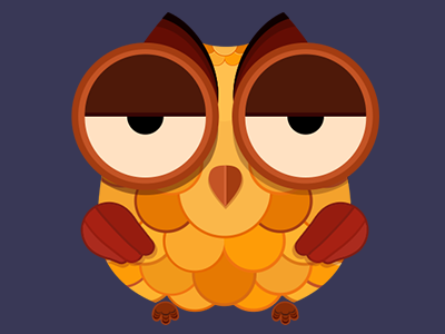 Silly Owl cute expression icon logo ui