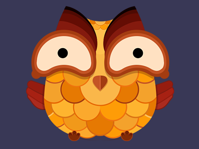 Laugh Owl cute expression icon logo ui