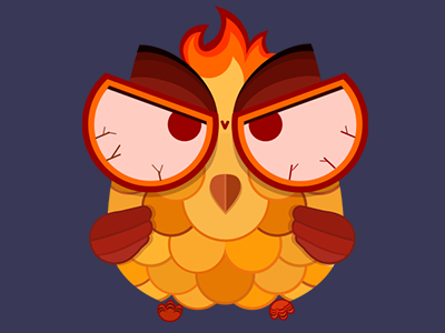 Angry Owl cute expression icon logo ui