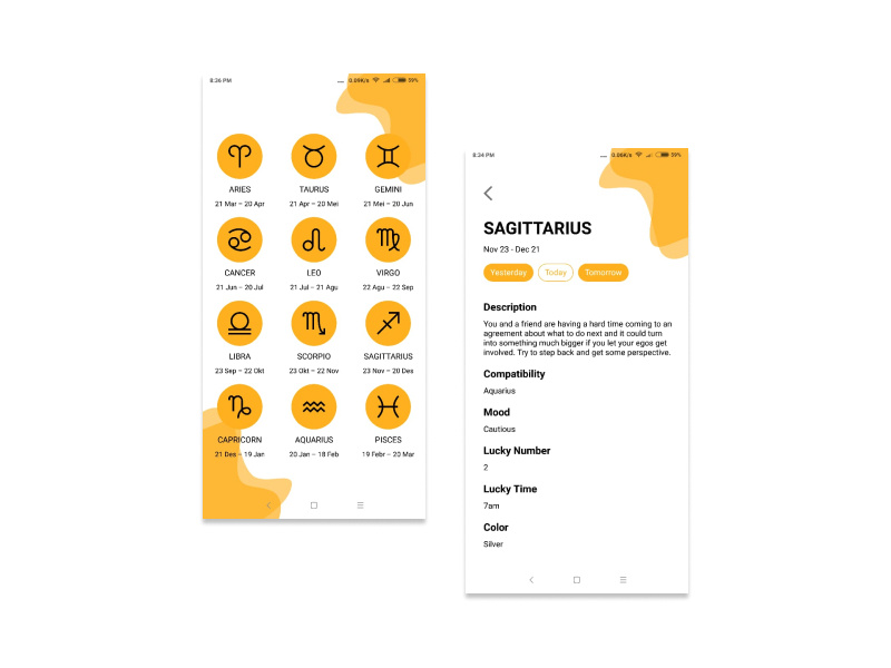 Mobile Horoscope App by Aldi Saragih on Dribbble