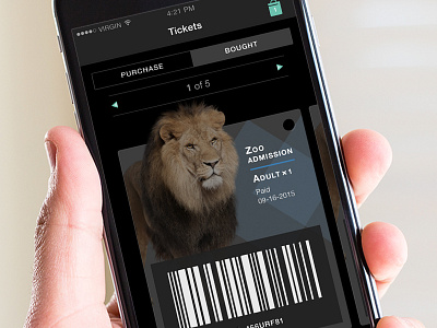 Zoo Admission E-ticket mobile ui