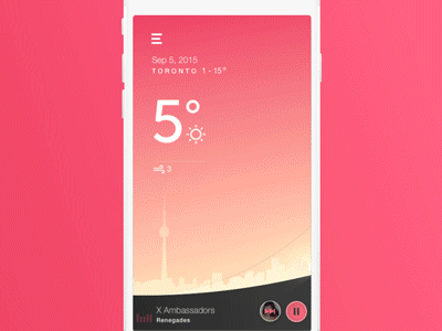 [50 Weekly UI Challenge] Tune in the Weather animation mobile ui