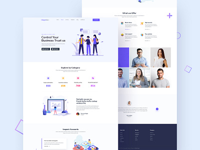 SaaS Software Landing Page branding clean design illustration illustration art minimal typography ui web website