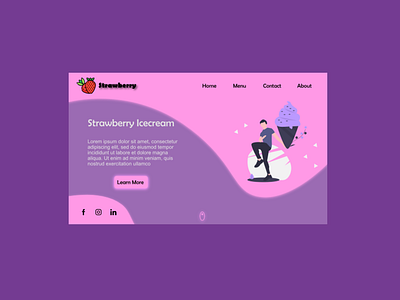 Icecream Landing Page design figma icecream invision landing page ui web design