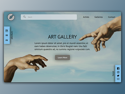 Art Gallery Landing page adobe xd art art gallery design designing figma invision landing page photoshop ui user experience user interface web design website xd
