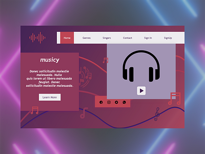 Music Landing Page adobe xd figma landing page landing page design music music art photoshop ui user experience user interface web design