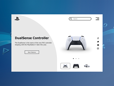 PS5 Controller controller design landing page playstation5 ps5 ui user experience user interface ux design web design