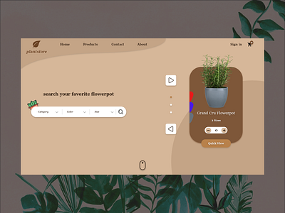 Plantstore adobe xd landing page plant plants ui user experience user interface ux web design