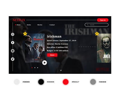 Netflix Redesign adobe xd design irishman landing page movie movie poster movies netflix ui user experience user interface ux web design webdesign