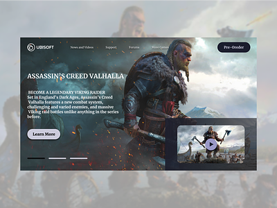 Assassin's Creed Valhalla adobe xd assassins creed design figma landing page landing page design ui user experience user interface ux valhalla web design