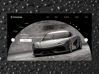 Koenigsegg Concept adobe xd car cars landing page photoshop supercar supercars ui user experience user interface ux web design