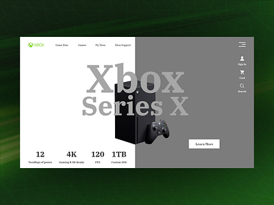 Xbox Series X adobe xd design figma landing page photoshop ui user experience user interface ux web design xbox طراحی رابط کاربری