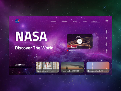 NASA Landing Page adobe xd design landing page landing page design nasa photoshop ui user experience user interface ux web design