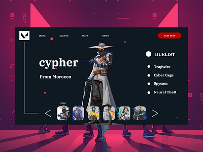 Valorant Landing Page adobe xd game games landing page landing page design photoshop ui user experience user interface ux valorant web design website