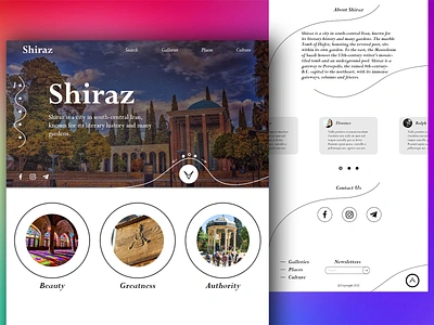 Shiraz adobe xd city iran landing page landing page design photoshop shiraz ui user experience user interface ux web design website