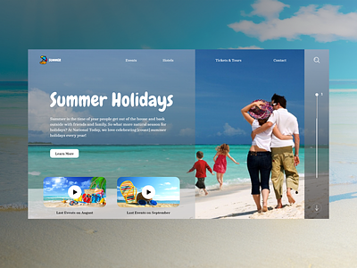 Summer Holidays Landing Page adobe xd graphic design holidays illustration landing page summer ui user experience user interface ux web design
