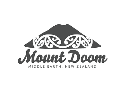 Mount Doom - T Shirt Design black and white branding illustration logo design lotr new zealand t shirt design type