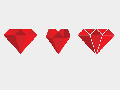 Rubies diamonds geometric icons illustration love red ruby shapes vector