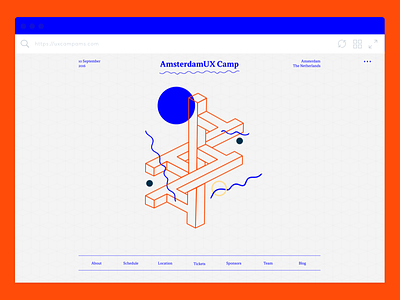 Amsterdam UX Camp – Home Page amsterdam amsterdamux barcamp bold type conference event geometric illustration landing page ux uxcamp website