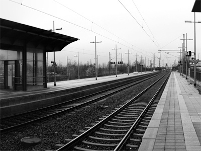 Waiting For A Train bw germany iphone 4s panorama photography train station