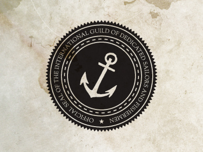 Sailors And Fishermen anchor emblem grunge nautical paper seal stamp