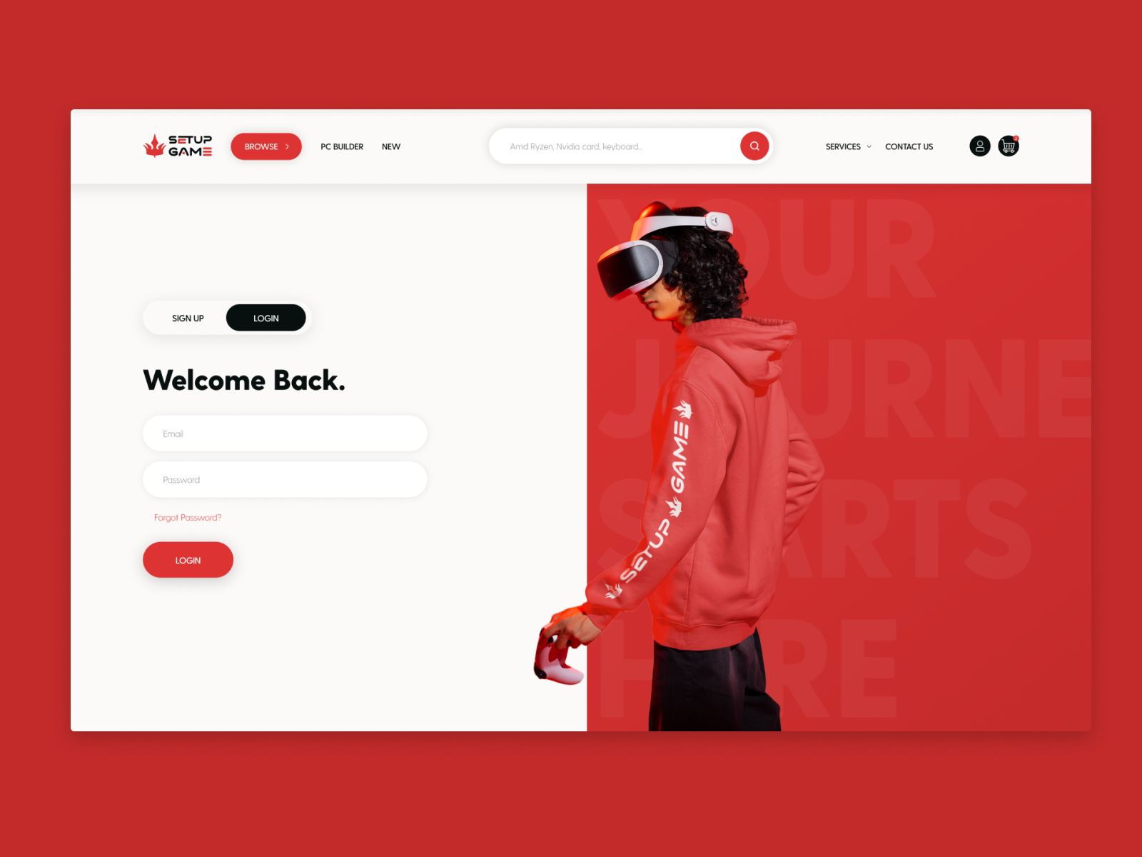 LOGIN PAGE - ECOMMERCE GAMING by Khalid Ouhdane on Dribbble