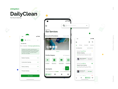 DailyClean adobe xd australian app daily cleaning dailyclean expert cleaners figma hire cleaner laundry professional cleaning app simple design ui design window cleaning