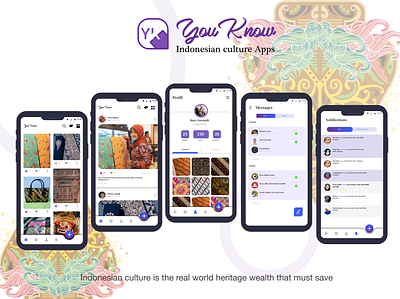 You Know - Indonesian Culture Apps culture indonesian mobile app mobile app design mobile design mobile ui social app socialmedia ui uiux