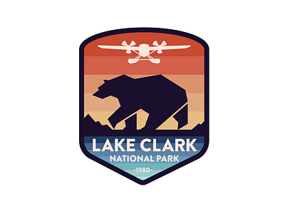 Lake Clark National Park Logo brand identity branding design flat graphic design icon logo logo design
