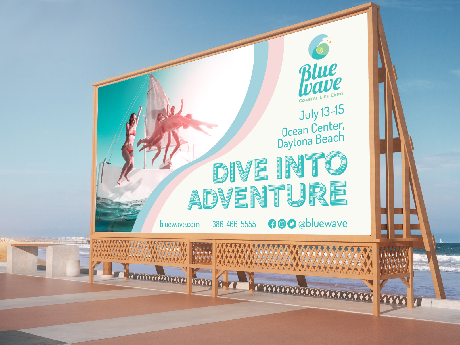 Blue Wave Coastal expo billboard ad by Elena Fick on Dribbble