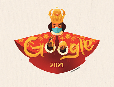 Sinulog Google Doodle 2021 2021 2021 design adobe illustrator character design concept art drawing google doodle illustration sinulog stay safe vector wear a mask