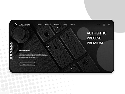 Landing Page from the Adelleskins Web app decal design desktop garskin icon interface landing design landing page landing page design sticker ui ui design web website design