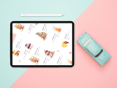 Dessert list illustration ui vector