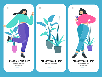 Enjoy life design illustration ui