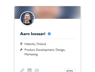 Kiuas Inside – Profile card profile ui user