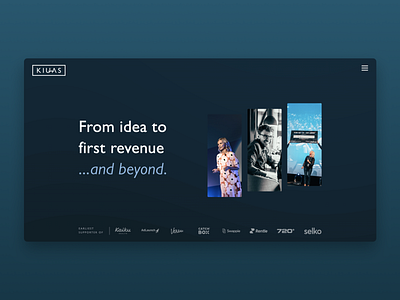 kiuas.com hero landingpage ui website