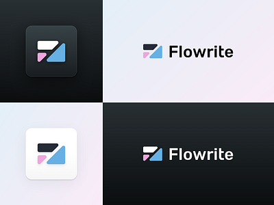 Flowrite Logos branding design icon iconography logo logo design logos rubik typography