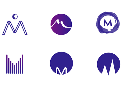 Logo iterations around the letter M branding logo vector