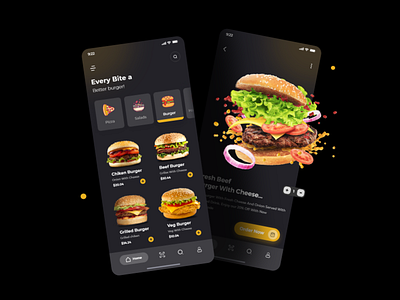 Food app by Brijesh Kukadiya on Dribbble