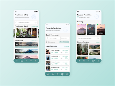 Ancala - Hiking App UI Design app branding company branding design illustration typography ui ux web design website