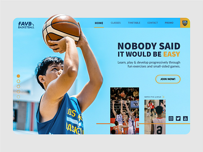 Basketball School Academy | Web Design academy app basketball school shot ui ux web web design website