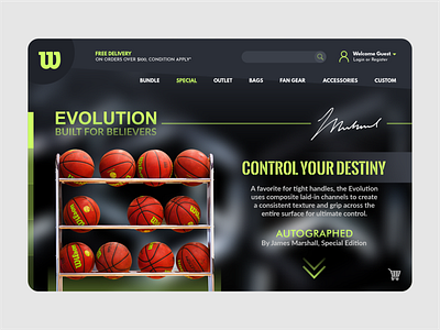 Wilson Basketball Product Page | Web Design app arena ball basketball design product page ui ux web web design web ui webdesign website wilson
