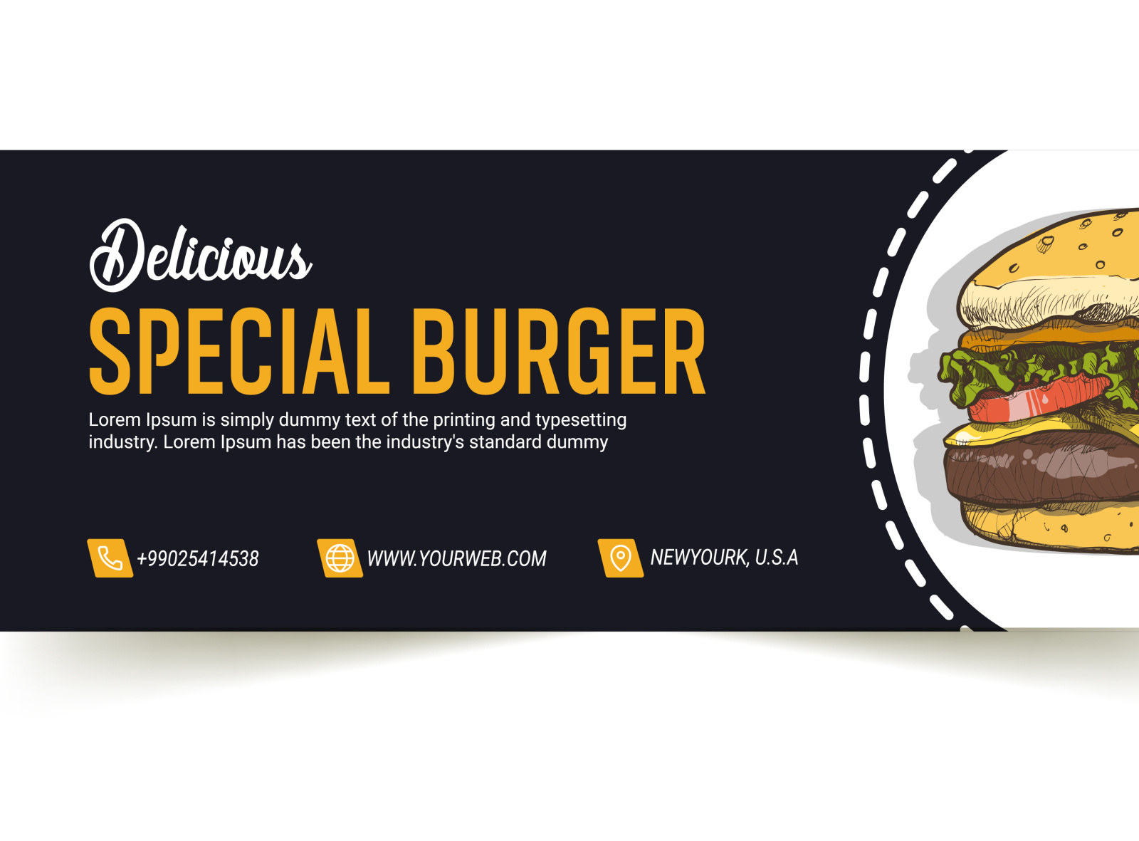 Burger Facebook Cover Photo by Sahrear hossen on Dribbble