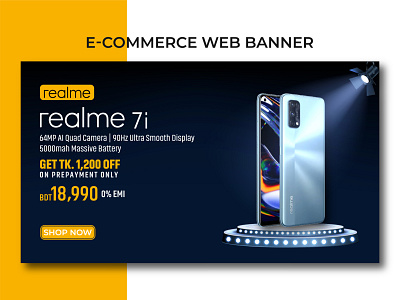 e-Commerce Web Banner banner banner design banner tamplate branding ecommerce ad design illustrator landing page logo minimal realme offer tamplate vector web banner web banner design webdesign